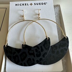 Black and Gold Hoop Earrings